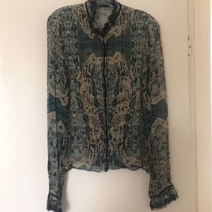 Elie Tahari lace-trimmed blouse